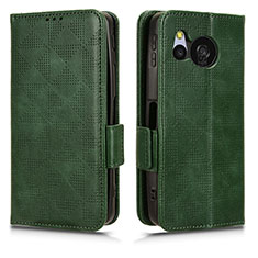 Coque Portefeuille Livre Cuir Etui Clapet C02X pour Sharp Aquos Sense8 Vert