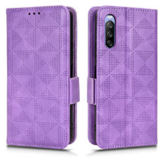 Coque Portefeuille Livre Cuir Etui Clapet C02X pour Sony Xperia 10 III Lite Violet