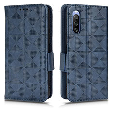 Coque Portefeuille Livre Cuir Etui Clapet C02X pour Sony Xperia 10 III SO-52B Bleu