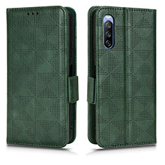 Coque Portefeuille Livre Cuir Etui Clapet C02X pour Sony Xperia 10 III SO-52B Vert