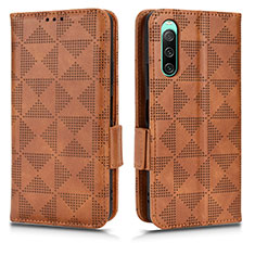 Coque Portefeuille Livre Cuir Etui Clapet C02X pour Sony Xperia 10 IV SO-52C Marron