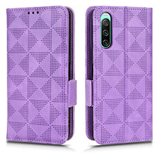 Coque Portefeuille Livre Cuir Etui Clapet C02X pour Sony Xperia 10 IV SO-52C Violet