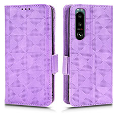 Coque Portefeuille Livre Cuir Etui Clapet C02X pour Sony Xperia 5 III Violet