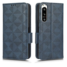 Coque Portefeuille Livre Cuir Etui Clapet C02X pour Sony Xperia 5 IV Bleu