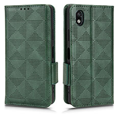 Coque Portefeuille Livre Cuir Etui Clapet C02X pour Sony Xperia Ace III SO-53C Vert