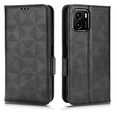 Coque Portefeuille Livre Cuir Etui Clapet C02X pour Vivo iQOO U5x Noir