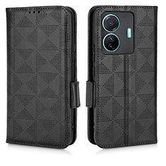 Coque Portefeuille Livre Cuir Etui Clapet C02X pour Vivo iQOO Z6 Pro 5G Noir