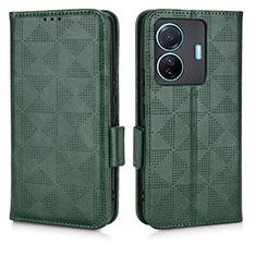 Coque Portefeuille Livre Cuir Etui Clapet C02X pour Vivo T1 Pro 5G Vert