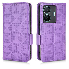 Coque Portefeuille Livre Cuir Etui Clapet C02X pour Vivo T1 Pro 5G Violet