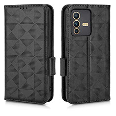 Coque Portefeuille Livre Cuir Etui Clapet C02X pour Vivo V23 Pro 5G Noir