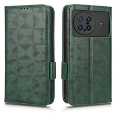 Coque Portefeuille Livre Cuir Etui Clapet C02X pour Vivo X Note Vert