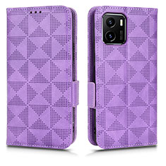 Coque Portefeuille Livre Cuir Etui Clapet C02X pour Vivo Y01 Violet