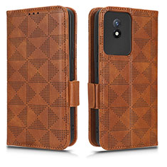 Coque Portefeuille Livre Cuir Etui Clapet C02X pour Vivo Y02A Marron