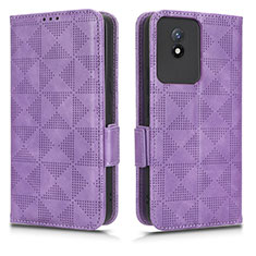 Coque Portefeuille Livre Cuir Etui Clapet C02X pour Vivo Y02A Violet