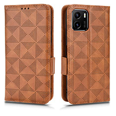 Coque Portefeuille Livre Cuir Etui Clapet C02X pour Vivo Y10 Marron