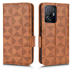 Coque Portefeuille Livre Cuir Etui Clapet C02X pour Xiaomi Mi 11T Pro 5G Marron