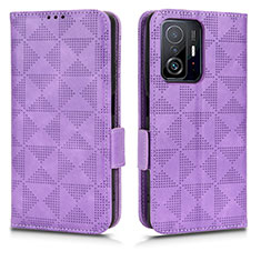 Coque Portefeuille Livre Cuir Etui Clapet C02X pour Xiaomi Mi 11T Pro 5G Violet