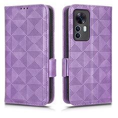 Coque Portefeuille Livre Cuir Etui Clapet C02X pour Xiaomi Mi 12T 5G Violet