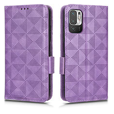 Coque Portefeuille Livre Cuir Etui Clapet C02X pour Xiaomi POCO M3 Pro 5G Violet