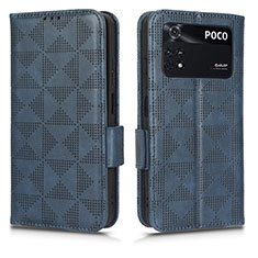 Coque Portefeuille Livre Cuir Etui Clapet C02X pour Xiaomi Poco M4 Pro 4G Bleu