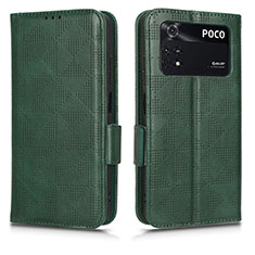 Coque Portefeuille Livre Cuir Etui Clapet C02X pour Xiaomi Poco M4 Pro 4G Vert