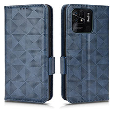 Coque Portefeuille Livre Cuir Etui Clapet C02X pour Xiaomi Redmi 10 India Bleu