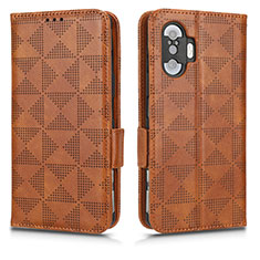 Coque Portefeuille Livre Cuir Etui Clapet C02X pour Xiaomi Redmi K40 Gaming 5G Marron