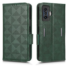 Coque Portefeuille Livre Cuir Etui Clapet C02X pour Xiaomi Redmi K50 Gaming 5G Vert