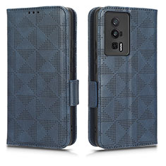 Coque Portefeuille Livre Cuir Etui Clapet C02X pour Xiaomi Redmi K60 5G Bleu