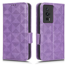 Coque Portefeuille Livre Cuir Etui Clapet C02X pour Xiaomi Redmi K60 5G Violet