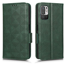 Coque Portefeuille Livre Cuir Etui Clapet C02X pour Xiaomi Redmi Note 10 5G Vert