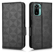 Coque Portefeuille Livre Cuir Etui Clapet C02X pour Xiaomi Redmi Note 10S 4G Noir