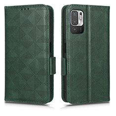 Coque Portefeuille Livre Cuir Etui Clapet C02X pour Xiaomi Redmi Note 10T 5G Vert