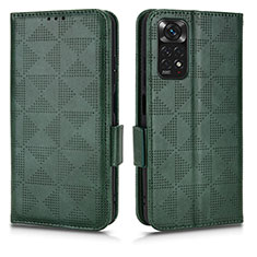 Coque Portefeuille Livre Cuir Etui Clapet C02X pour Xiaomi Redmi Note 11 4G (2022) Vert