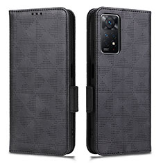 Coque Portefeuille Livre Cuir Etui Clapet C02X pour Xiaomi Redmi Note 11 Pro 4G Noir