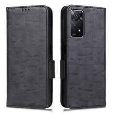 Coque Portefeuille Livre Cuir Etui Clapet C02X pour Xiaomi Redmi Note 11 Pro 5G Noir