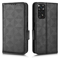 Coque Portefeuille Livre Cuir Etui Clapet C02X pour Xiaomi Redmi Note 11S 4G Noir