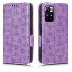 Coque Portefeuille Livre Cuir Etui Clapet C02X pour Xiaomi Redmi Note 11S 5G Violet