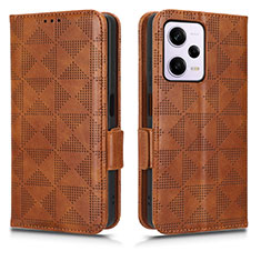 Coque Portefeuille Livre Cuir Etui Clapet C02X pour Xiaomi Redmi Note 12 Pro 5G Marron