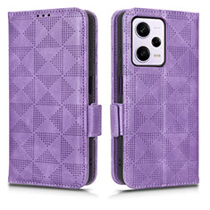 Coque Portefeuille Livre Cuir Etui Clapet C02X pour Xiaomi Redmi Note 12 Pro+ Plus 5G Violet