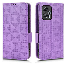 Coque Portefeuille Livre Cuir Etui Clapet C02X pour Xiaomi Redmi Note 12T Pro 5G Violet