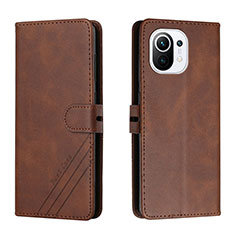 Coque Portefeuille Livre Cuir Etui Clapet C03 pour Xiaomi Mi 11 Lite 4G Marron