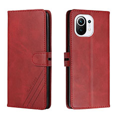 Coque Portefeuille Livre Cuir Etui Clapet C03 pour Xiaomi Mi 11 Lite 4G Rouge