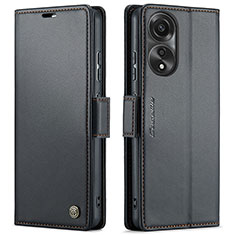 Coque Portefeuille Livre Cuir Etui Clapet C03S pour Oppo A78 4G Noir