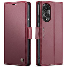 Coque Portefeuille Livre Cuir Etui Clapet C03S pour Oppo A78 4G Rouge