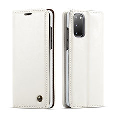 Coque Portefeuille Livre Cuir Etui Clapet C03S pour Samsung Galaxy S20 Blanc