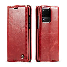 Coque Portefeuille Livre Cuir Etui Clapet C03S pour Samsung Galaxy S20 Ultra 5G Rouge