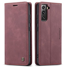 Coque Portefeuille Livre Cuir Etui Clapet C03S pour Samsung Galaxy S24 5G Vin Rouge