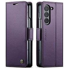 Coque Portefeuille Livre Cuir Etui Clapet C03S pour Samsung Galaxy Z Fold5 5G Violet