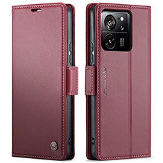 Coque Portefeuille Livre Cuir Etui Clapet C03S pour Xiaomi Mi 13T 5G Rouge